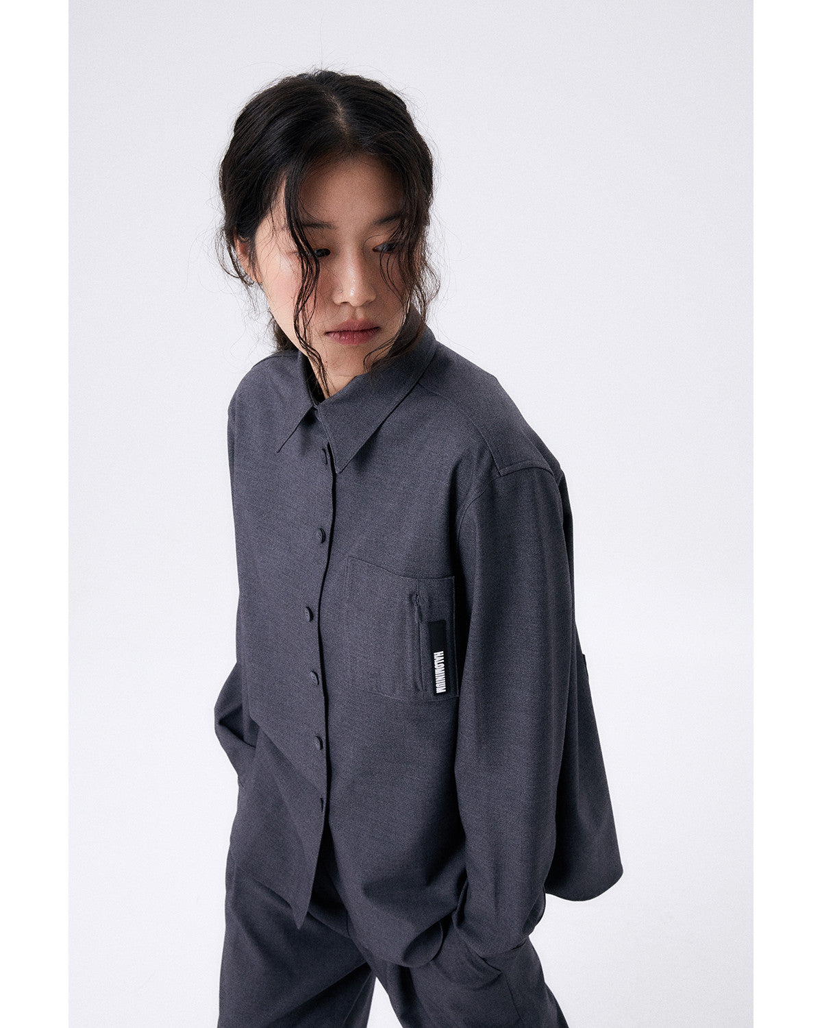 원 턱 울 팬츠 / 그레이 - HALOMINIUM  할로미늄 - CAVA LIFE