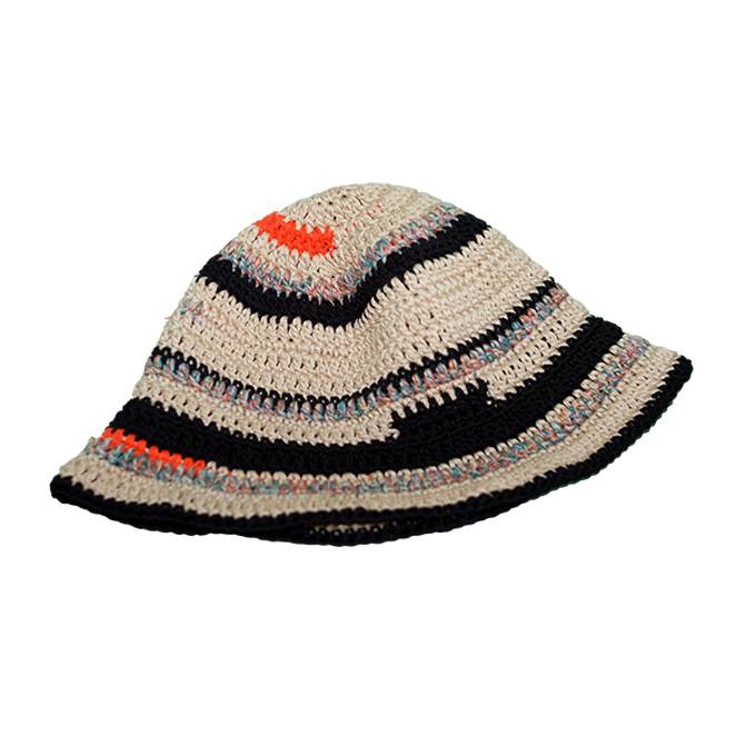 VHS PATTERN BUCKET HAT - BEIGE / BLACK - saltybutterhandworks 솔티버터핸드웍스 - CAVA LIFE