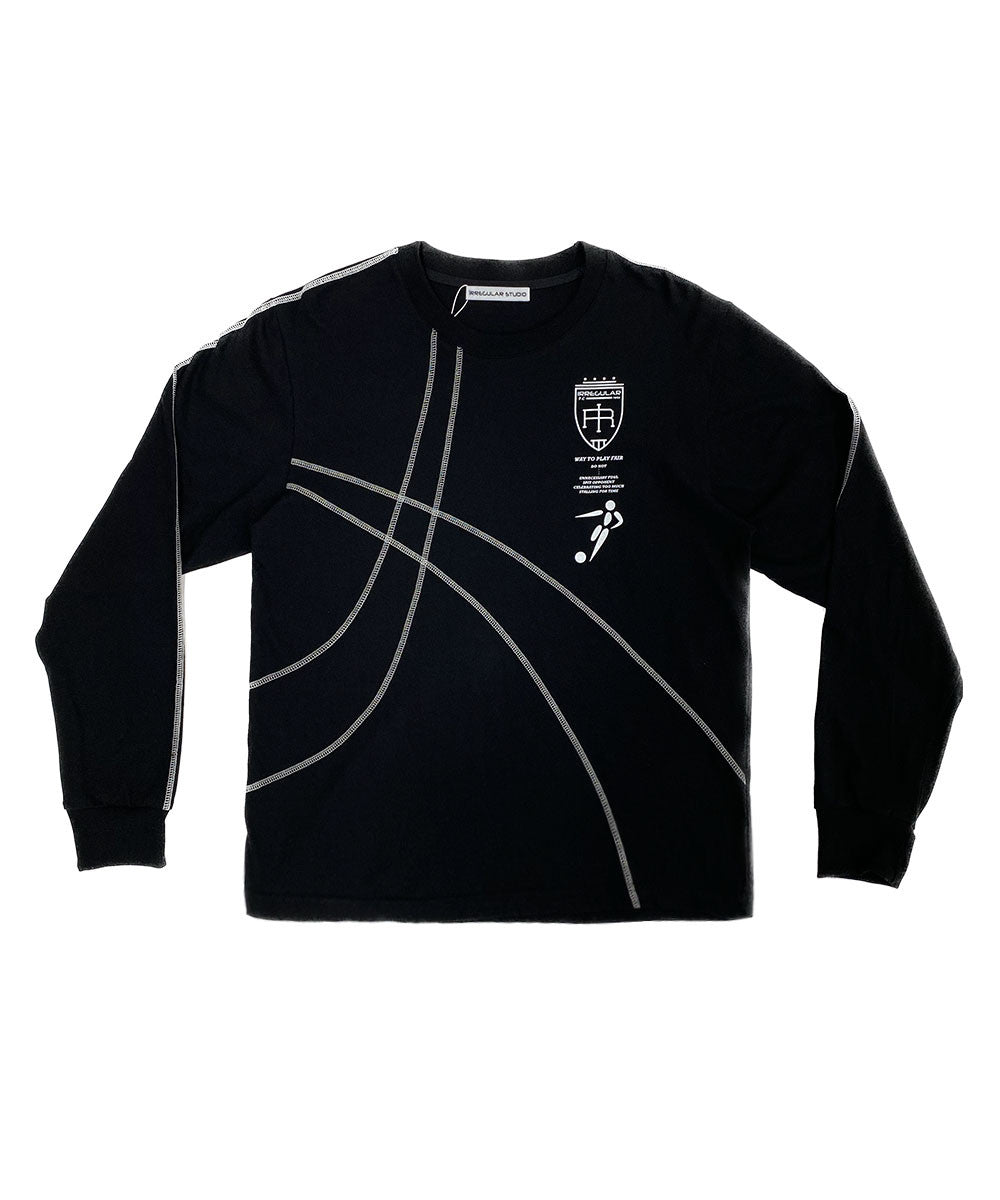 FAIR PLAY FOOTBALL T-SHIRTS (BLACK/GREY) - IRREGULAR STUDIO 이레귤러 - CAVA LIFE