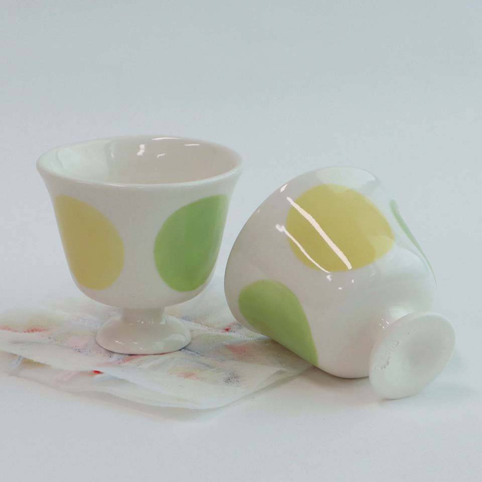 DOT mini goblet - green&yellow