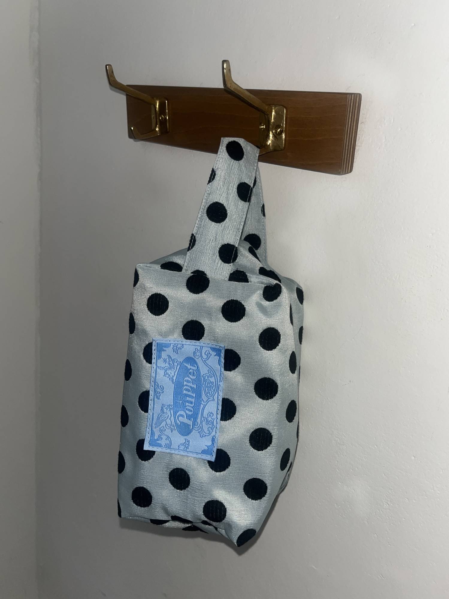 Silky Dot Pouch - Silver Blue