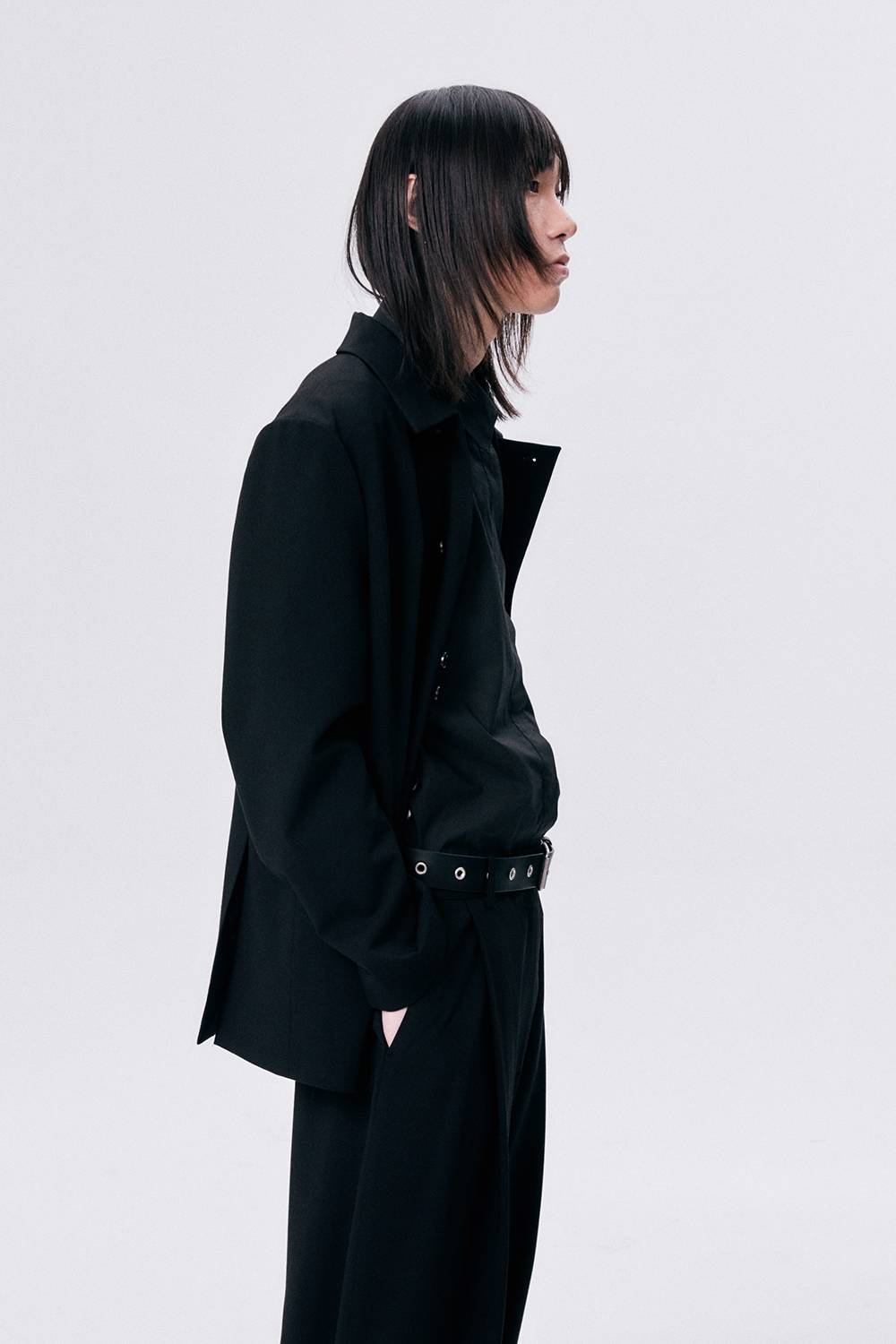 UNBALANCE COLLAR JACKET / BLACK - HALOMINIUM  할로미늄 - CAVA LIFE