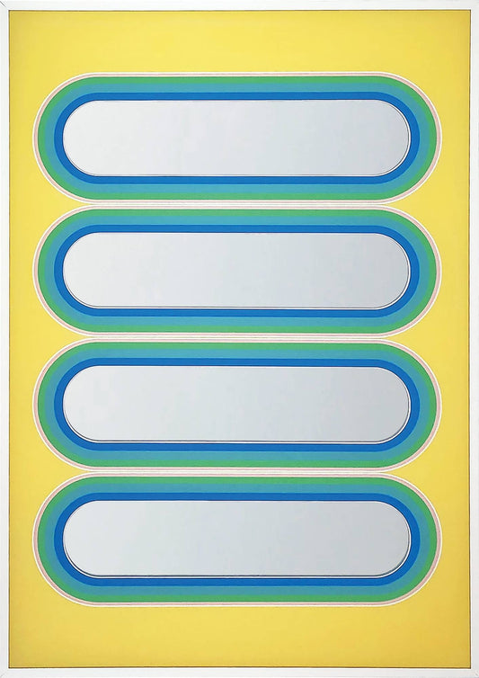 타원과 노랑 포스터 거울 B3/가로형