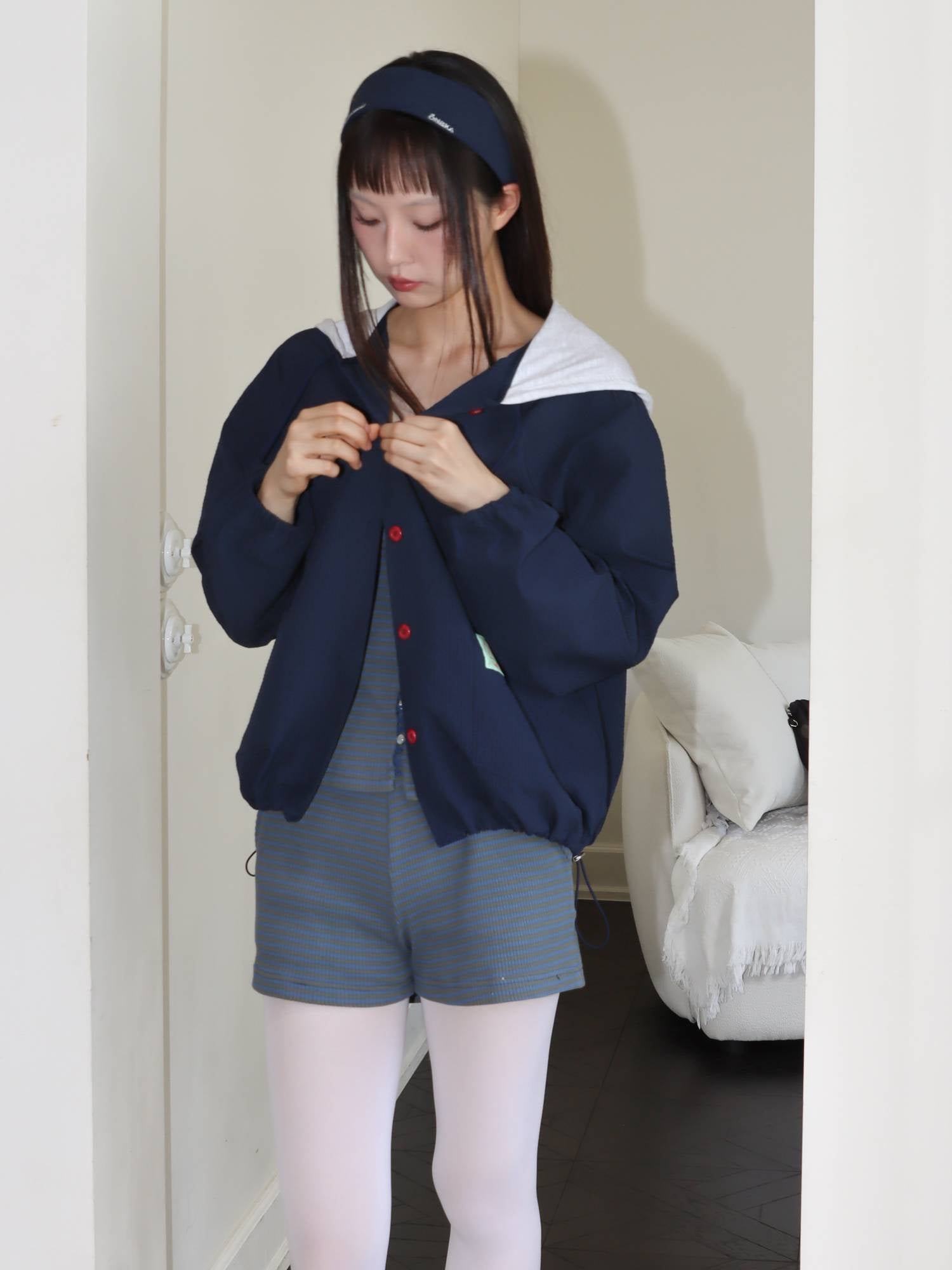 STRIPE JERSEY SET UP (BLUE)