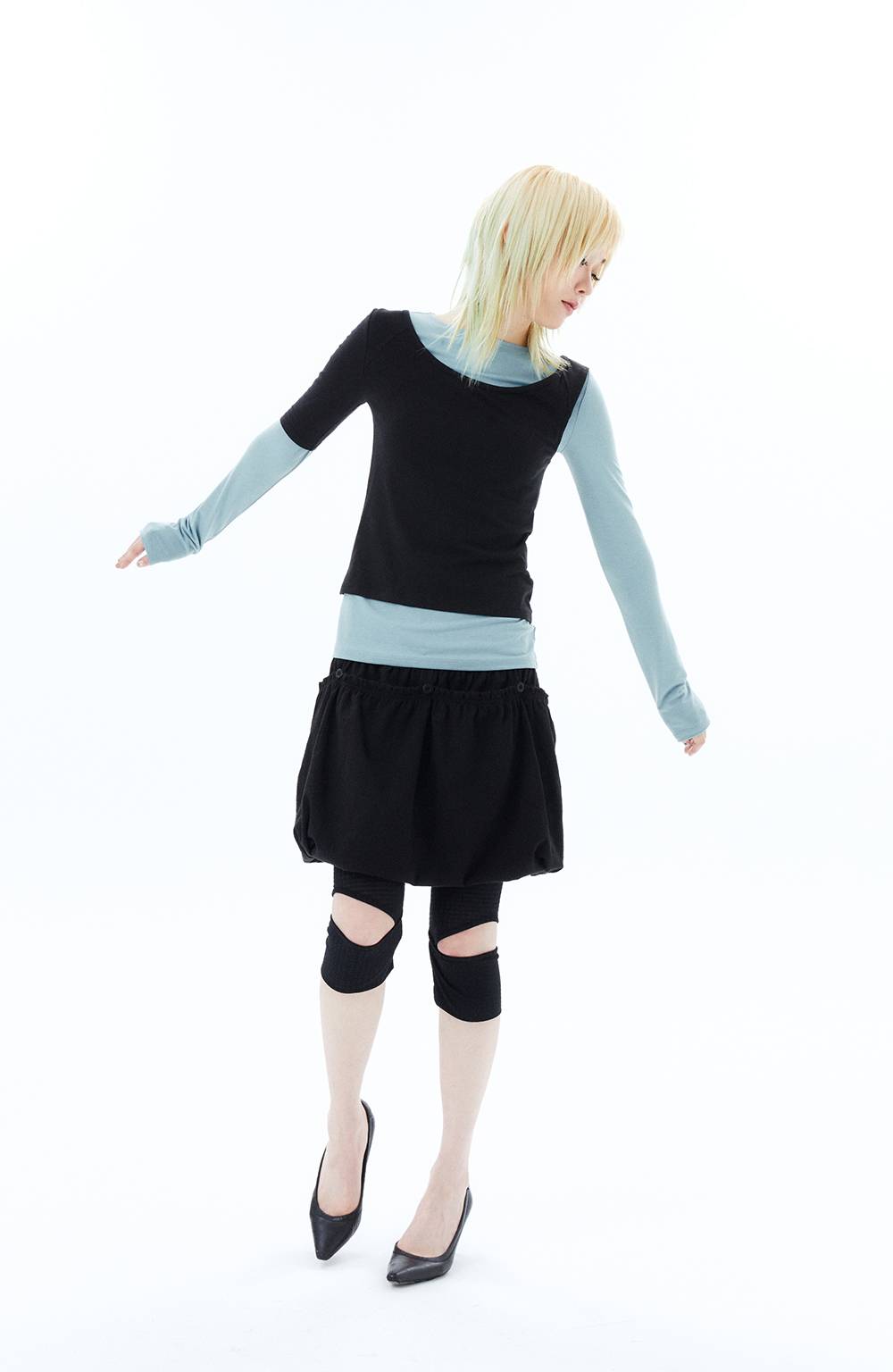 2 IN 1 LAYERED TOP / BLACK