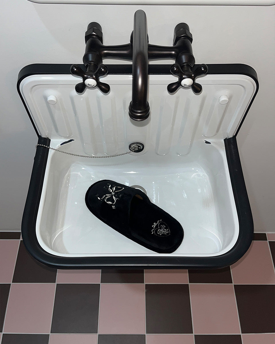 큐티 버니 룸슈즈 블랙 - POUPPET - CAVA LIFE