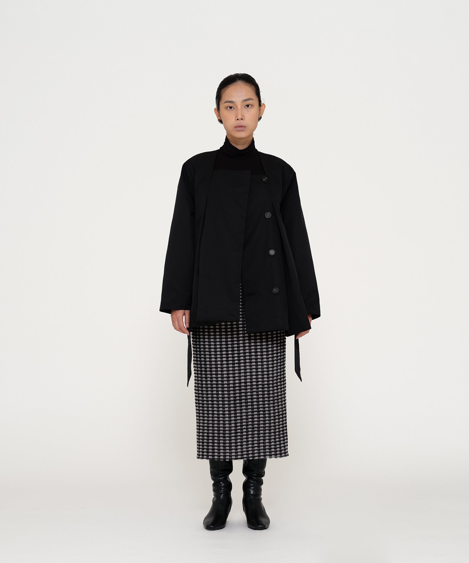 두루마기 하프 패딩 코트 (black) - komok 고목 - CAVA LIFE