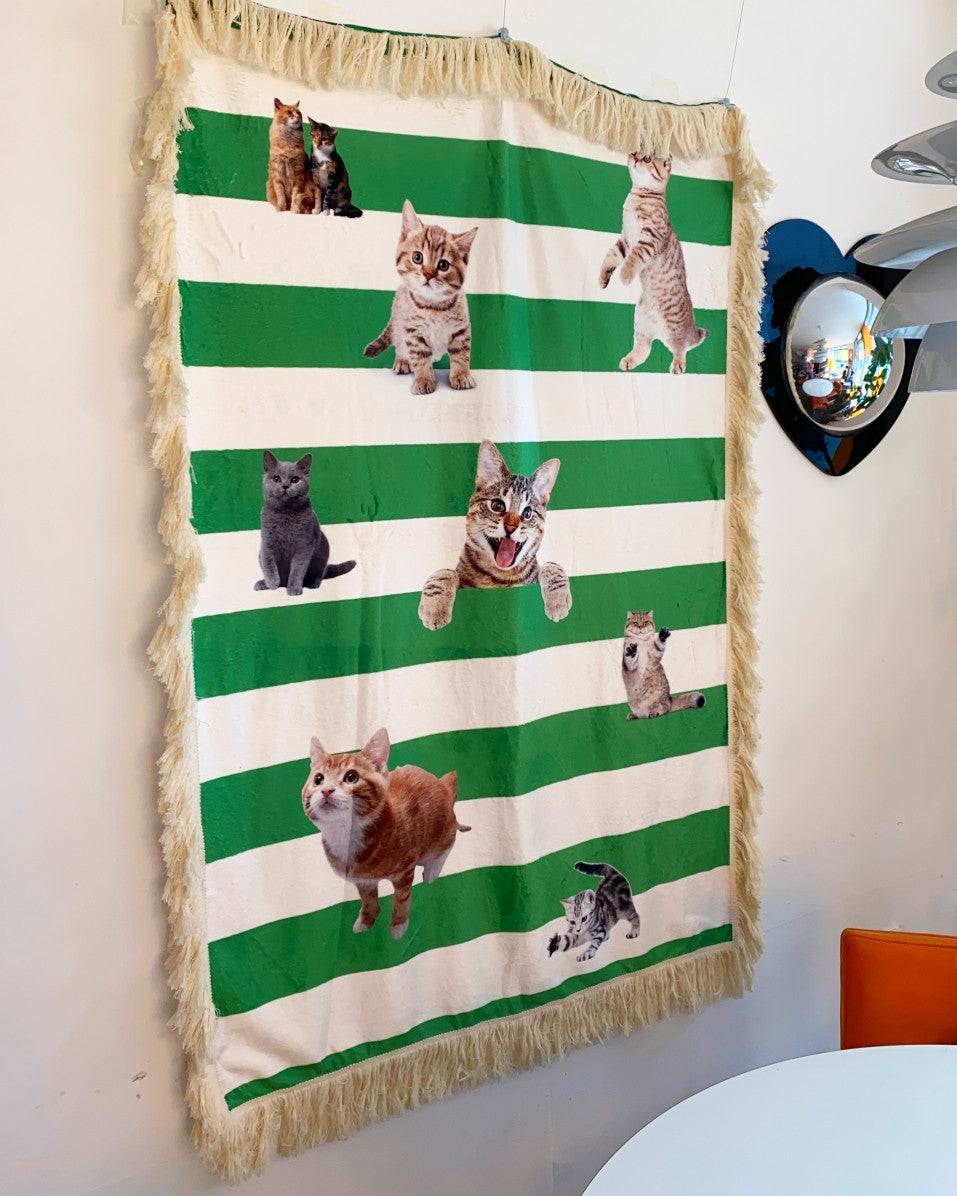 러브캣 스트라이프 블랭킷 - you like what 유라이크왓 - CAVA LIFE