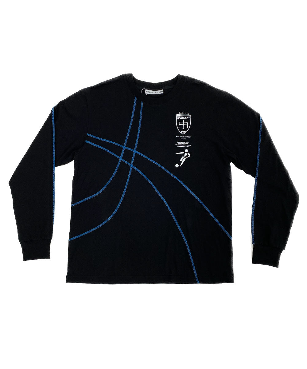 FAIR PLAY FOOTBALL T-SHIRTS (BLACK/BLUE) - IRREGULAR STUDIO 이레귤러 - CAVA LIFE
