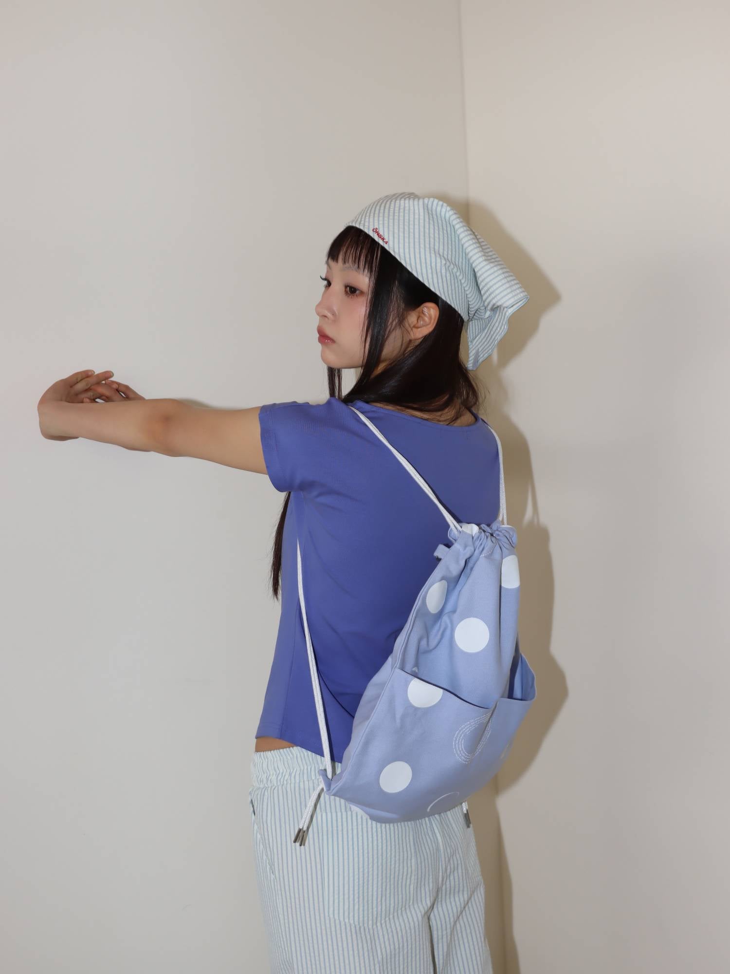 SHELL CAP SLEEVE T (BLUE)