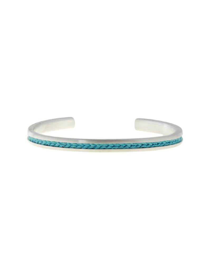 crochet bangle/ cerulean blue