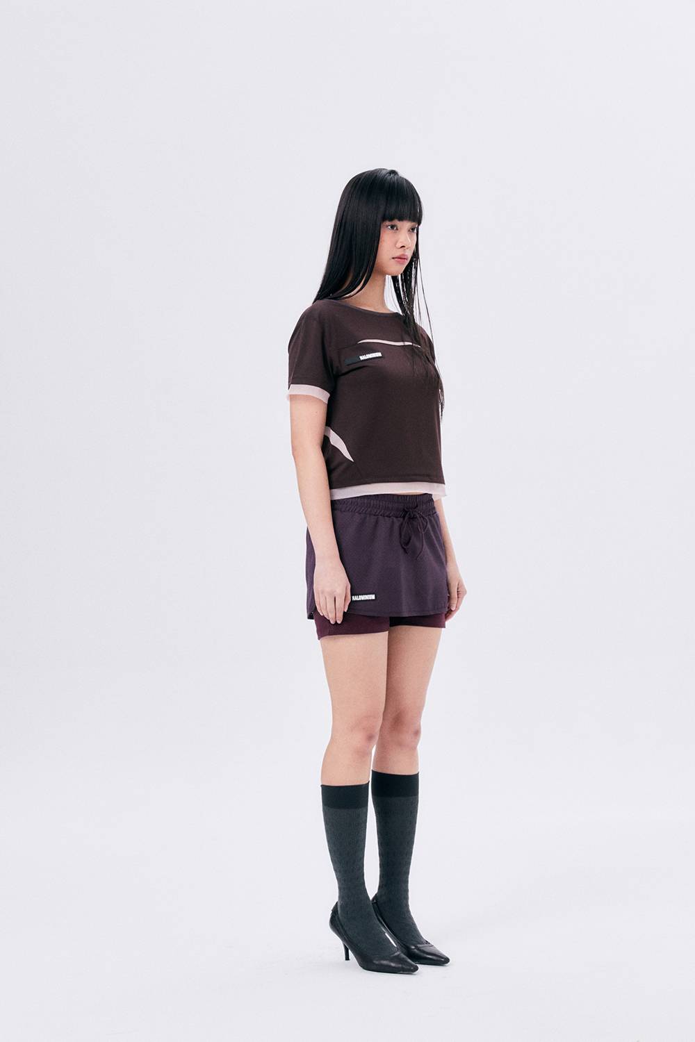 MESH SPORTS TEE / BROWN - HALOMINIUM  할로미늄 - CAVA LIFE