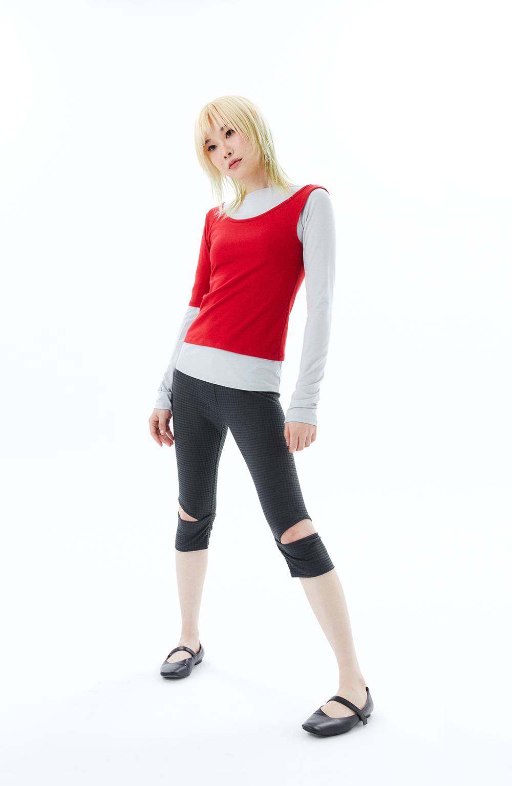 2 IN 1 LAYERED TOP / RED