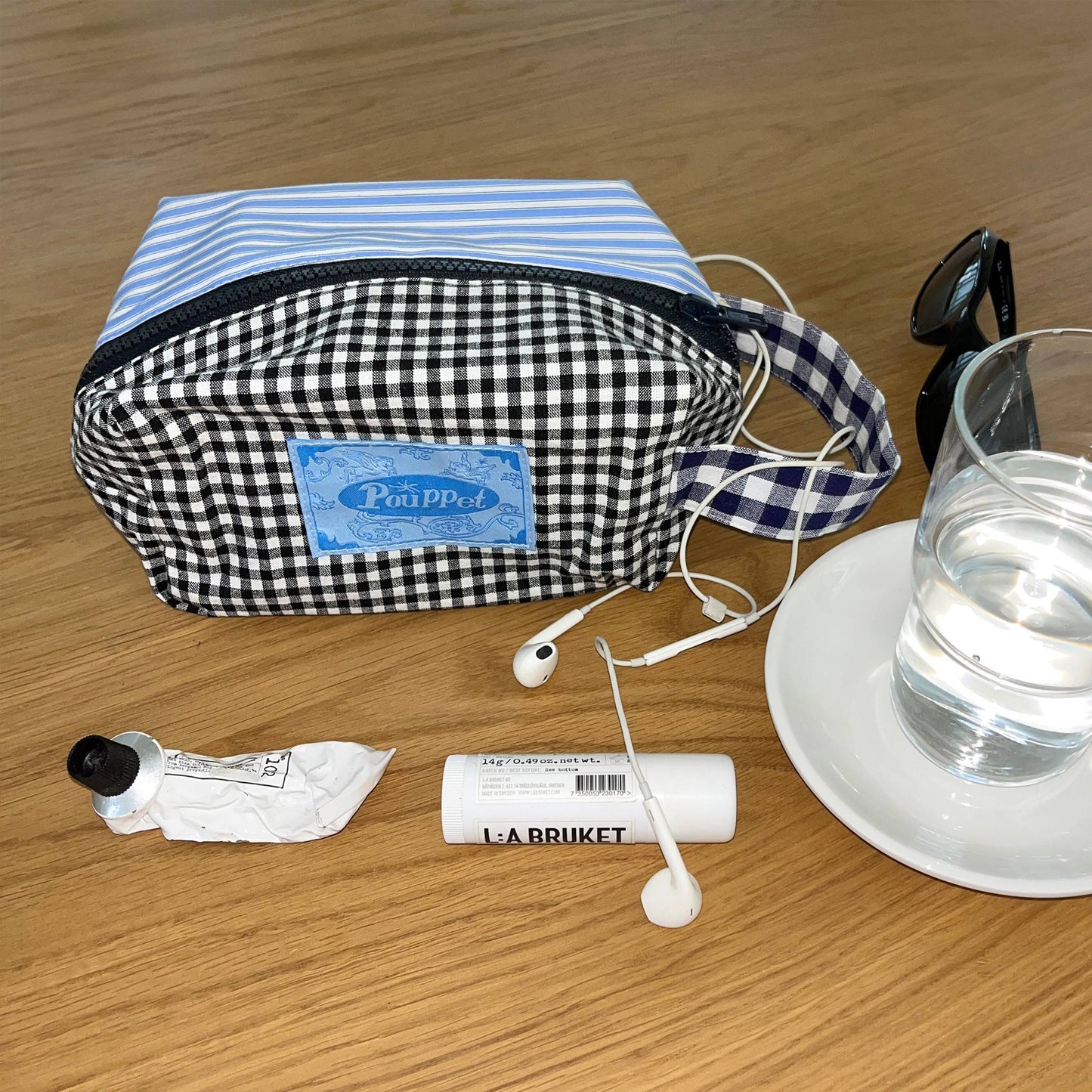 Handle Pouch - Check & Stripe