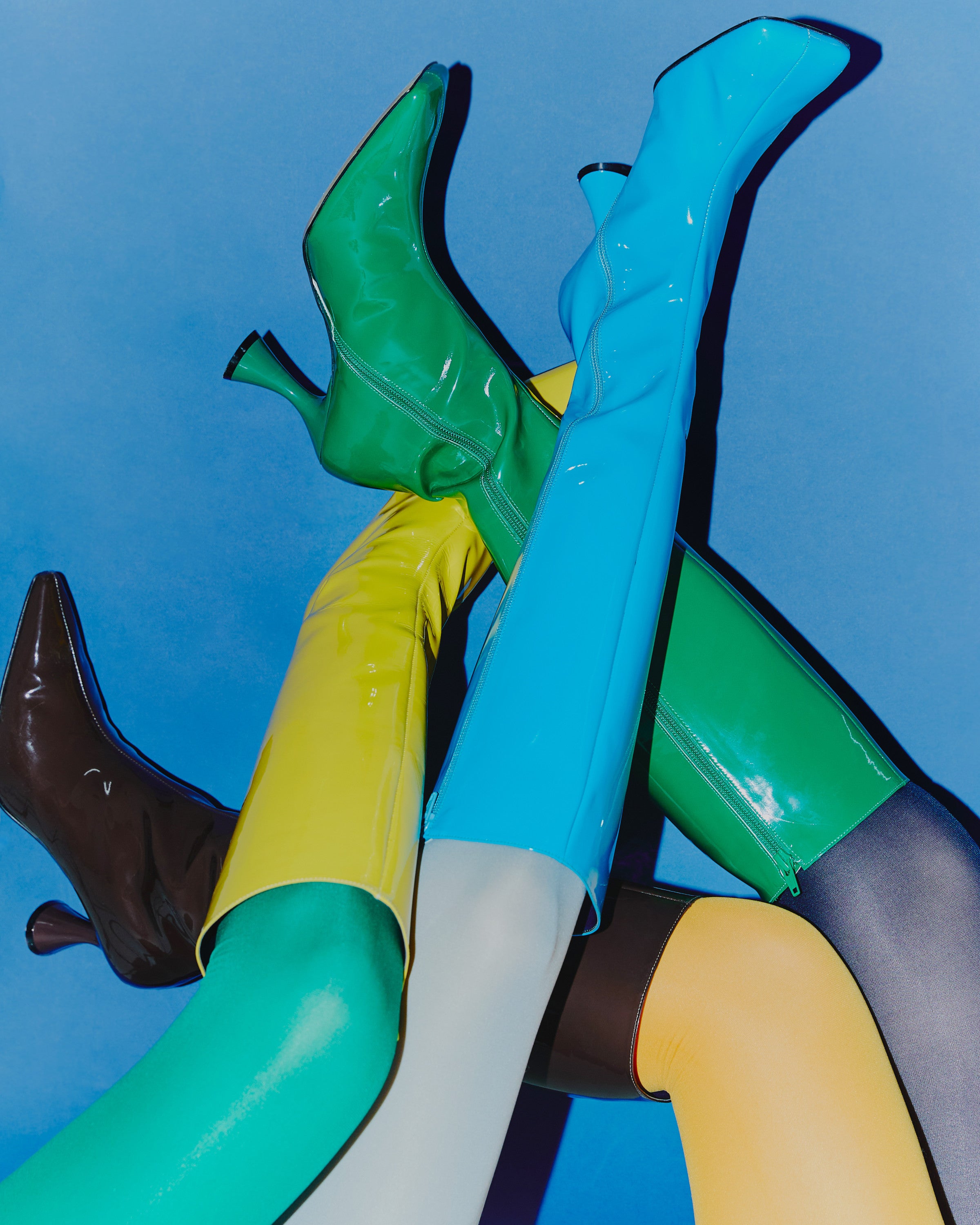 TRI-QUARE BOOTS in TURQUOISE - SUN WOO 선우 - CAVA LIFE