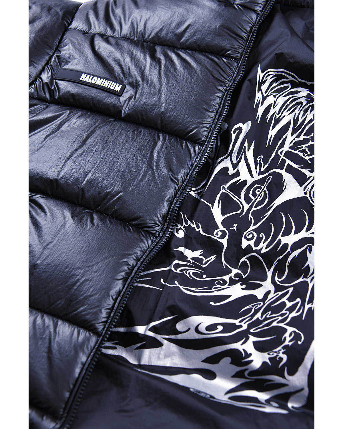 フォイルリバーシブルパディングジャケット/ブラック