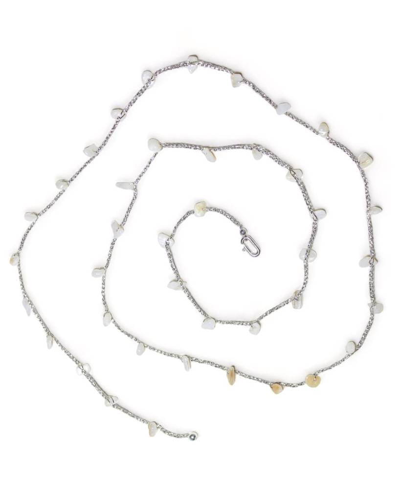 mother of pearl metallic crochet bodychain