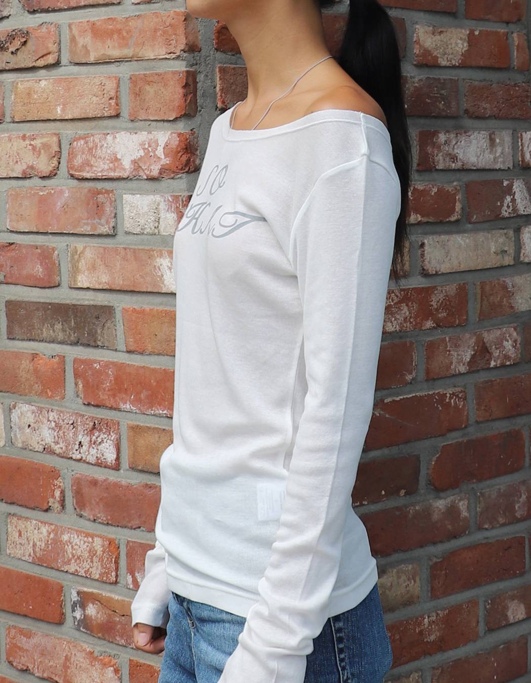 SO WHAT long-sleeved T-Shirt (WHITE) WOMENS