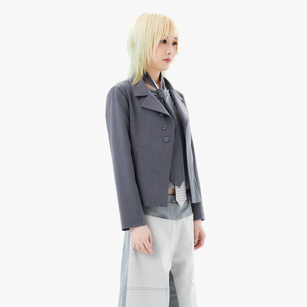 DOUBLE-BUTTON JACKET / GRAY