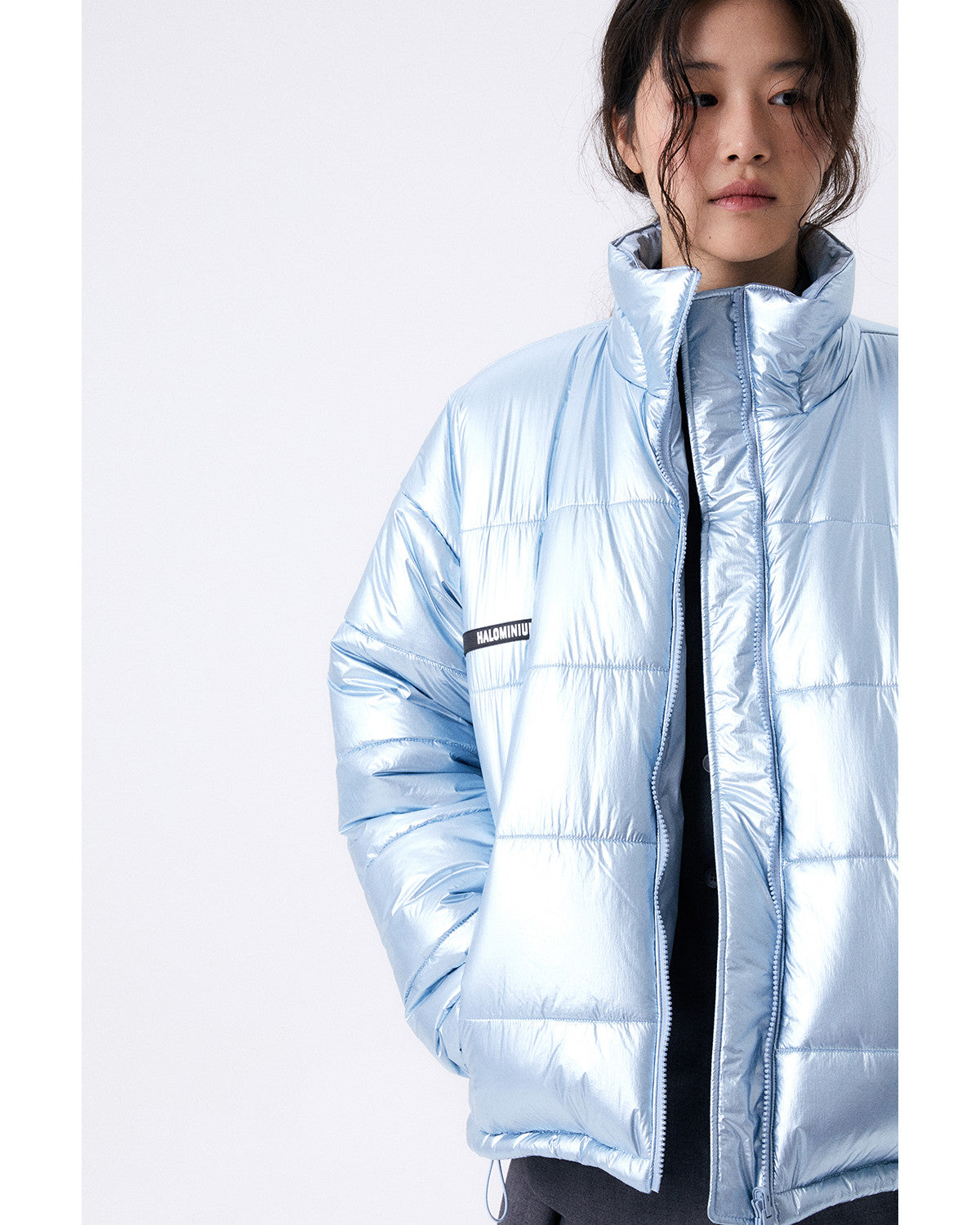 フォイルリバーシブルパディングジャケット/ブルー