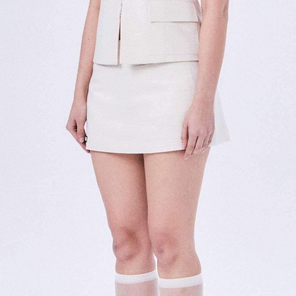 MICRO WOOL SKIRT / ECRU - HALOMINIUM  할로미늄 - CAVA LIFE