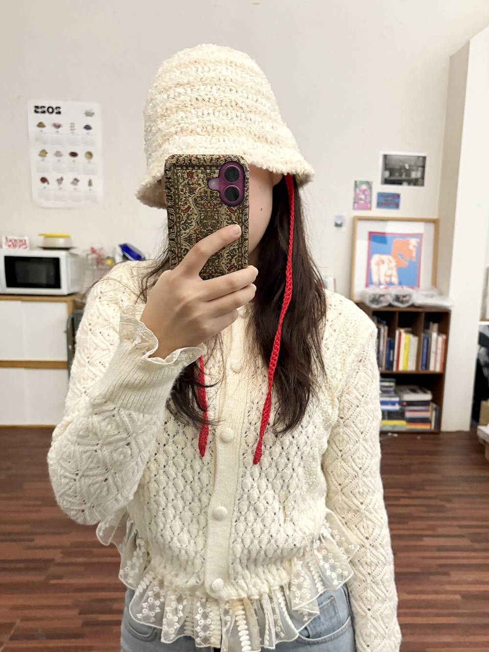 TEDDY BUCKET HAT 테디 니트 버킷햇 - Ivory