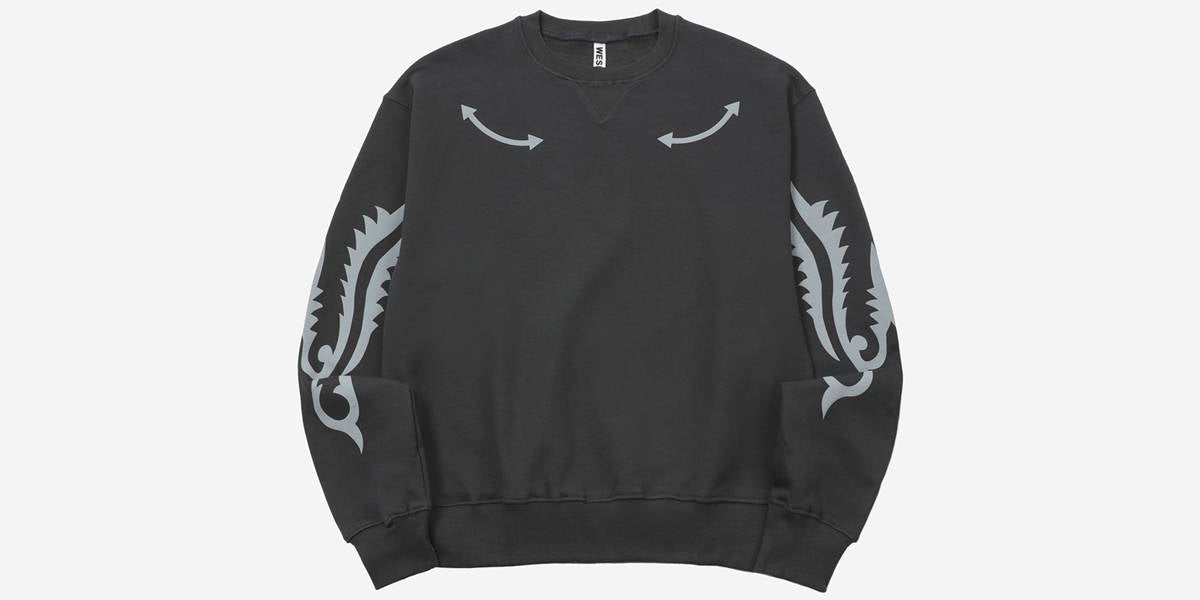 WESTERN STITCHING SWEAT SHIRT(CHARCOAL) - WESKEN - CAVA LIFE