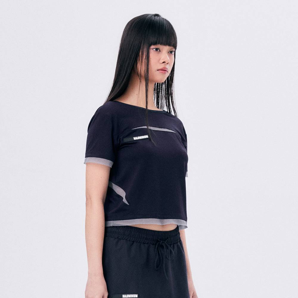 MESH SPORTS TEE / NAVY - HALOMINIUM  할로미늄 - CAVA LIFE