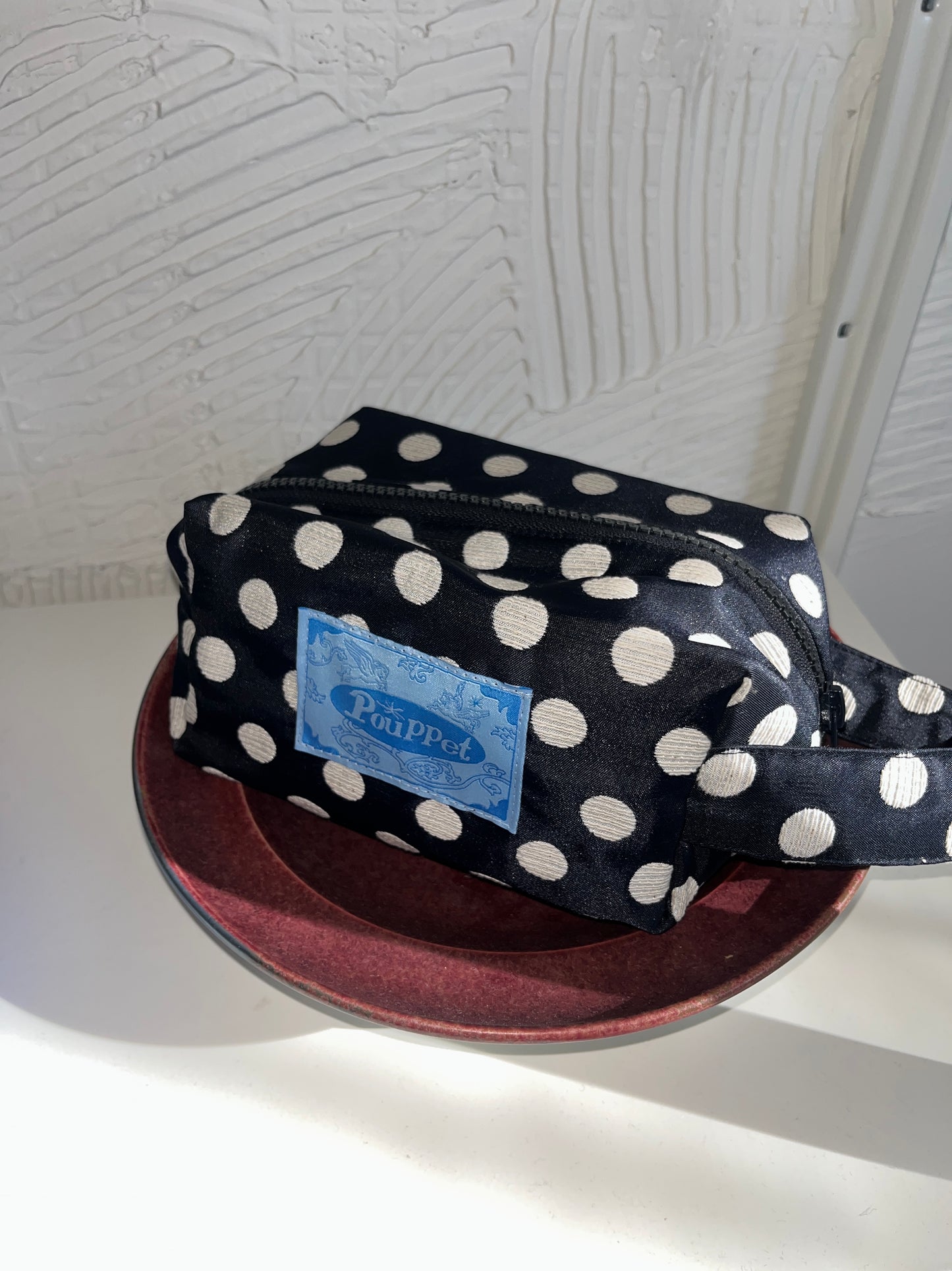 Silky Dot Pouch - Navy