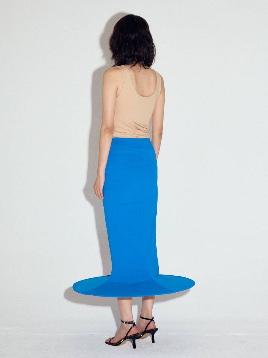 Pop-up cylinder skirt in Turquoise
