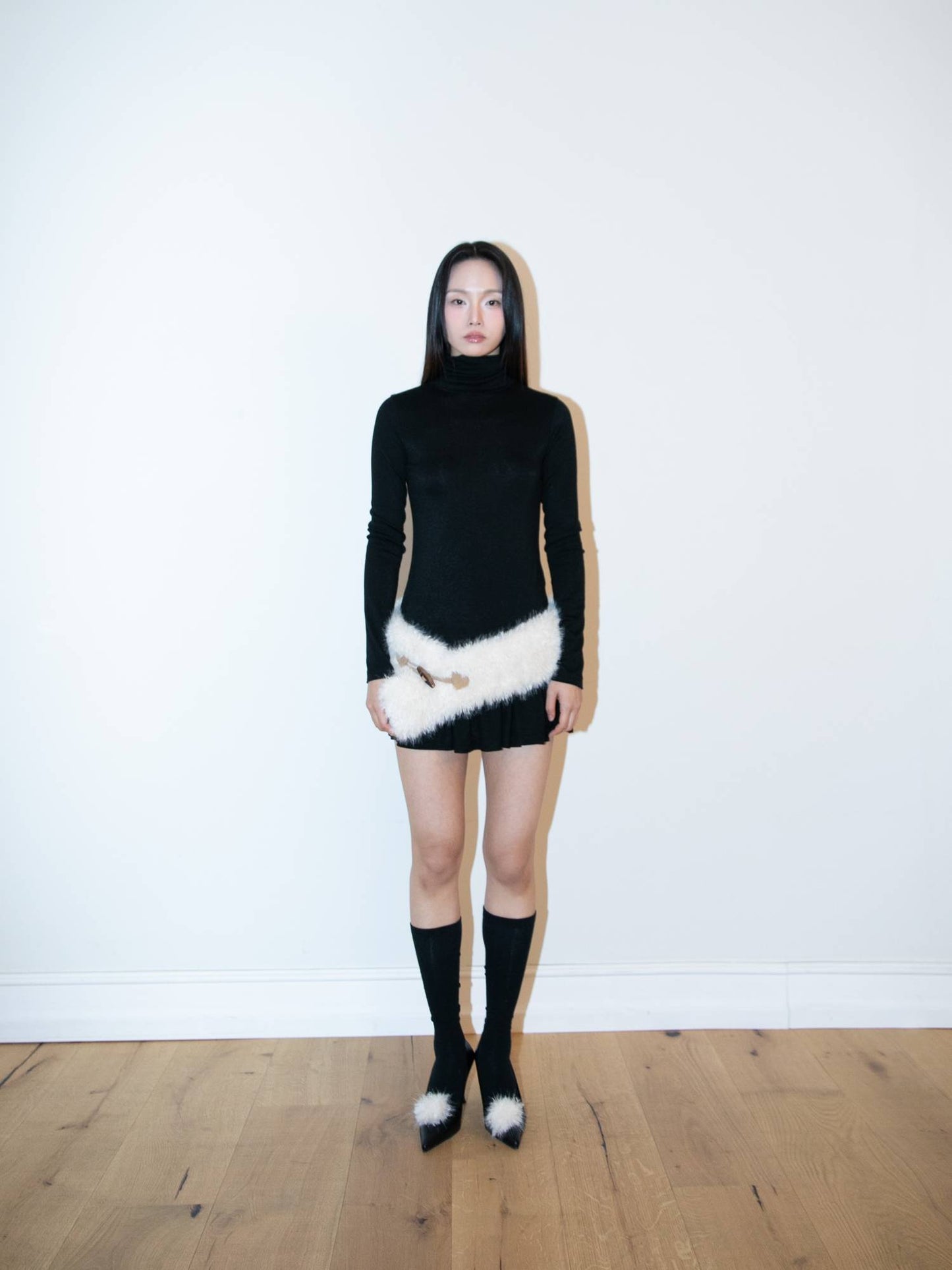 TOGGLE FUR BELT (IVORY)