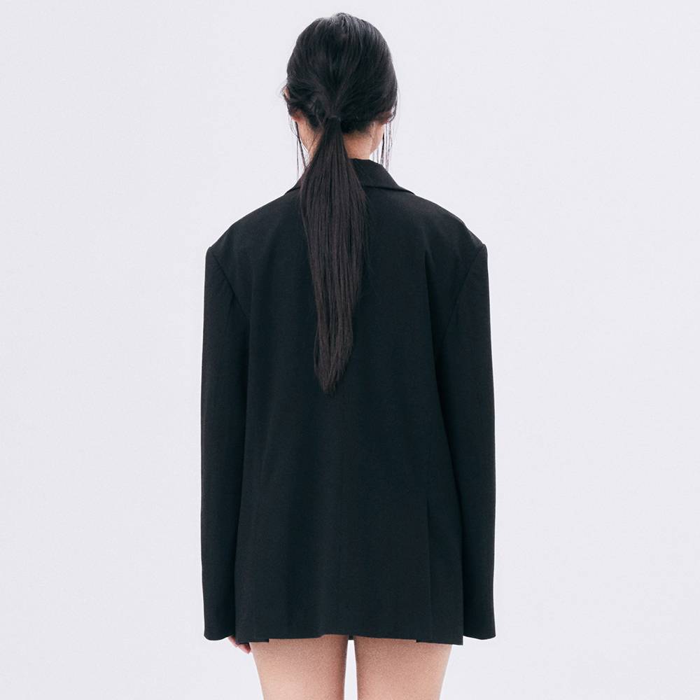 UNBALANCE COLLAR JACKET / BLACK - HALOMINIUM  할로미늄 - CAVA LIFE