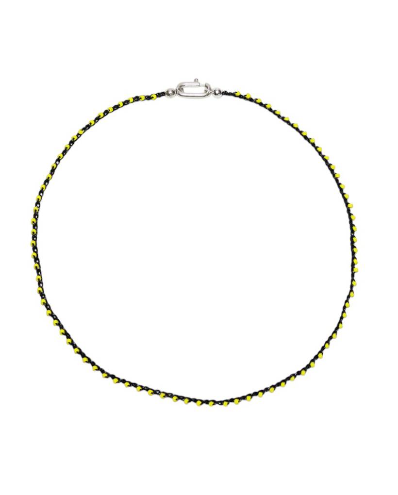 bug salts metallic crochet necklace