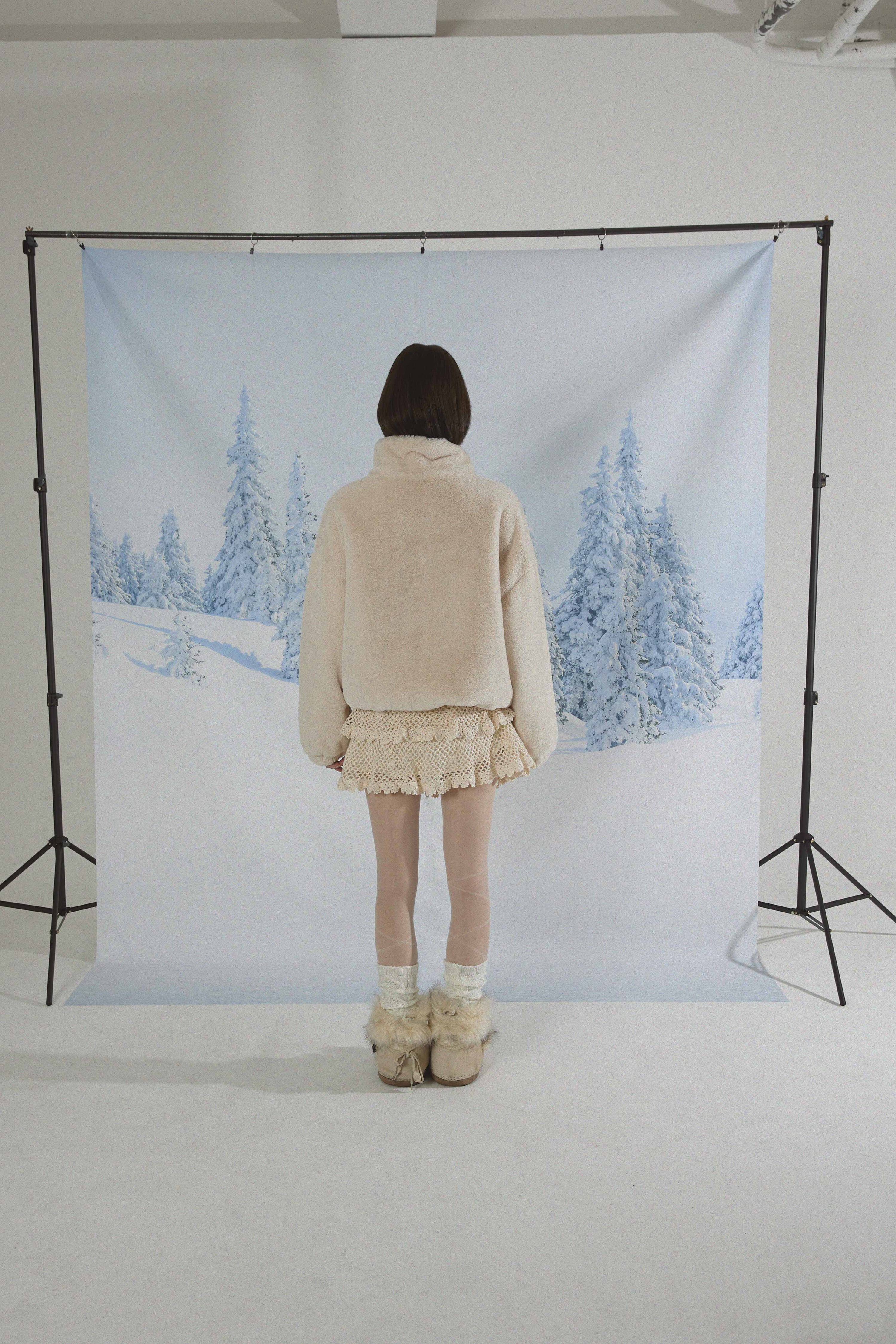 RABBIT HEART FUR JACKET IVORY VER.2 - KATER 카터 - CAVA LIFE