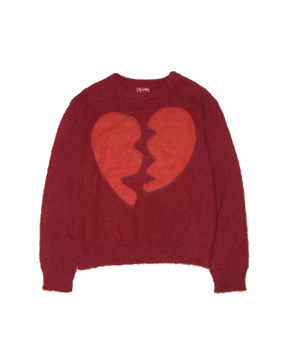 Broken Heart Knit BURGUNDY - KATER 카터 - CAVA LIFE