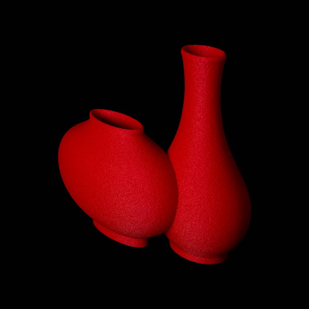 겹쳐진 작은 달항아리와 호리병