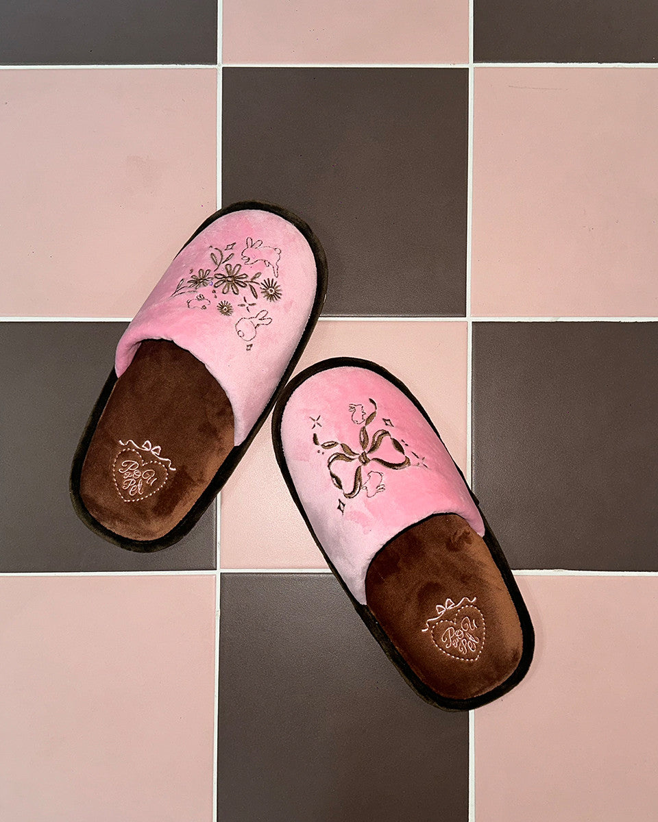 큐티 버니 룸슈즈 핑크 - POUPPET - CAVA LIFE