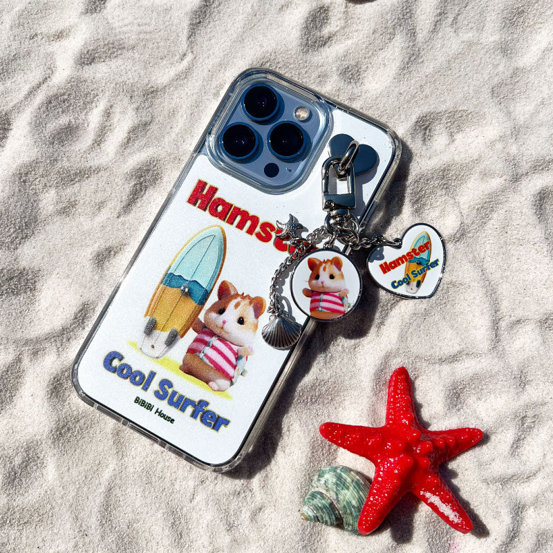Cool Surfer Hamster (White) Phone Case - BiBiBl 비비블 - CAVA LIFE