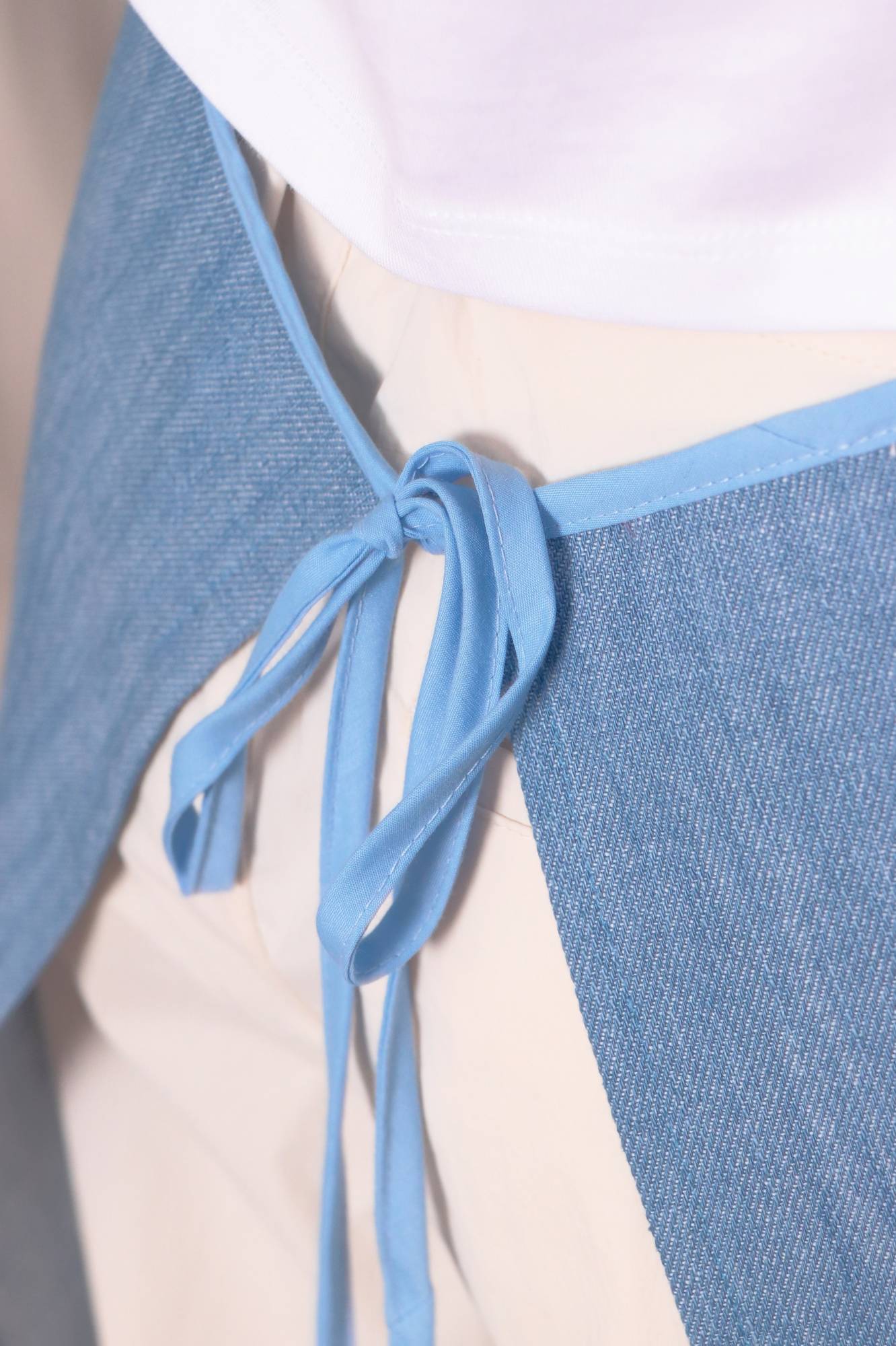 Basic Apron A in Organic cotton Denim Blue