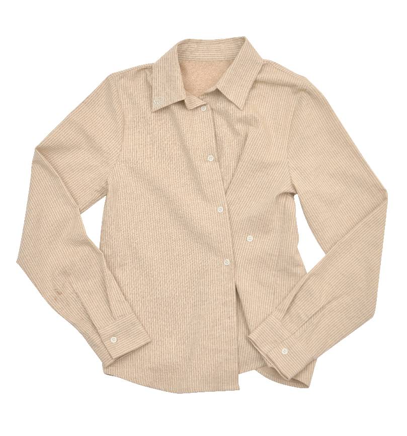 EXTRA BUTTONS STRIPE SHIRTS (BROWN)