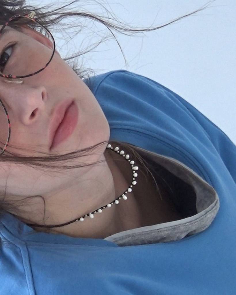 punky balloon metallic crochet necklace