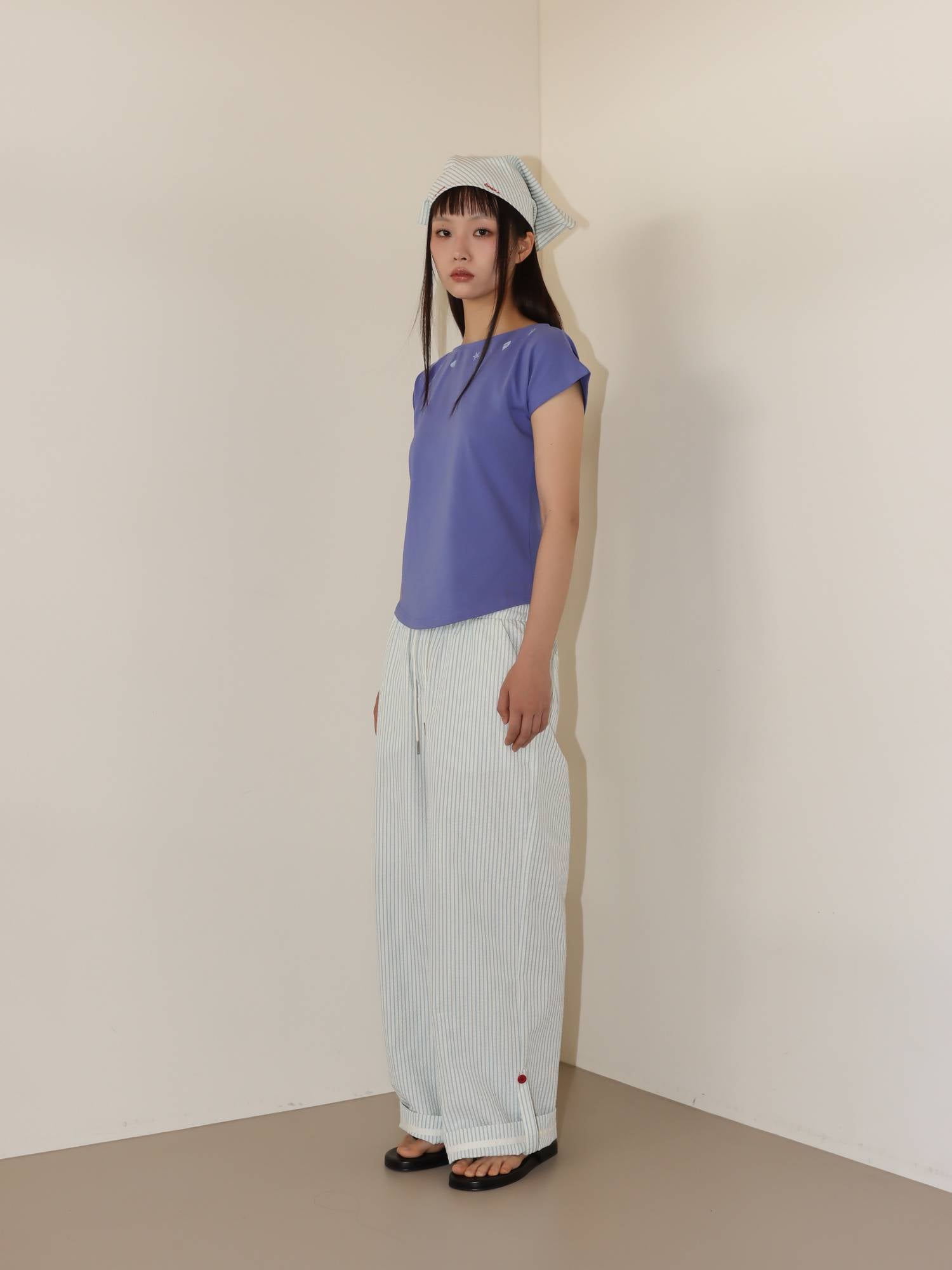 SHELL CAP SLEEVE T (BLUE)