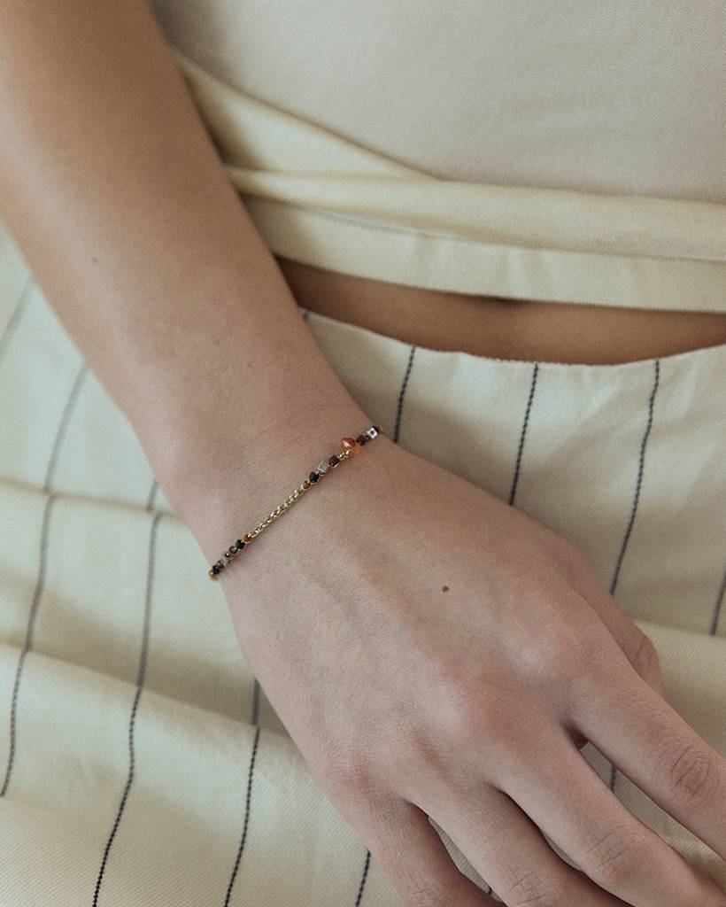 sunset bits metallic crochet bracelet