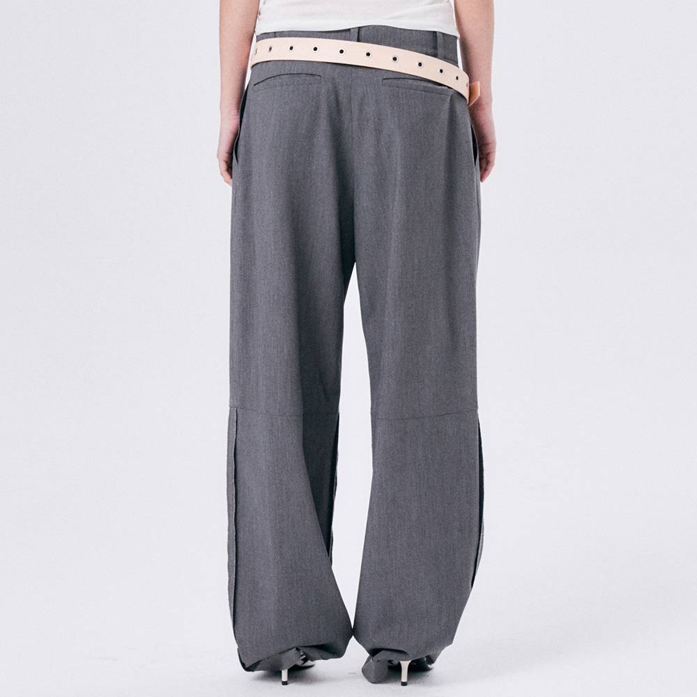 ONE TUCK WOOL PANTS 2 / GRAY