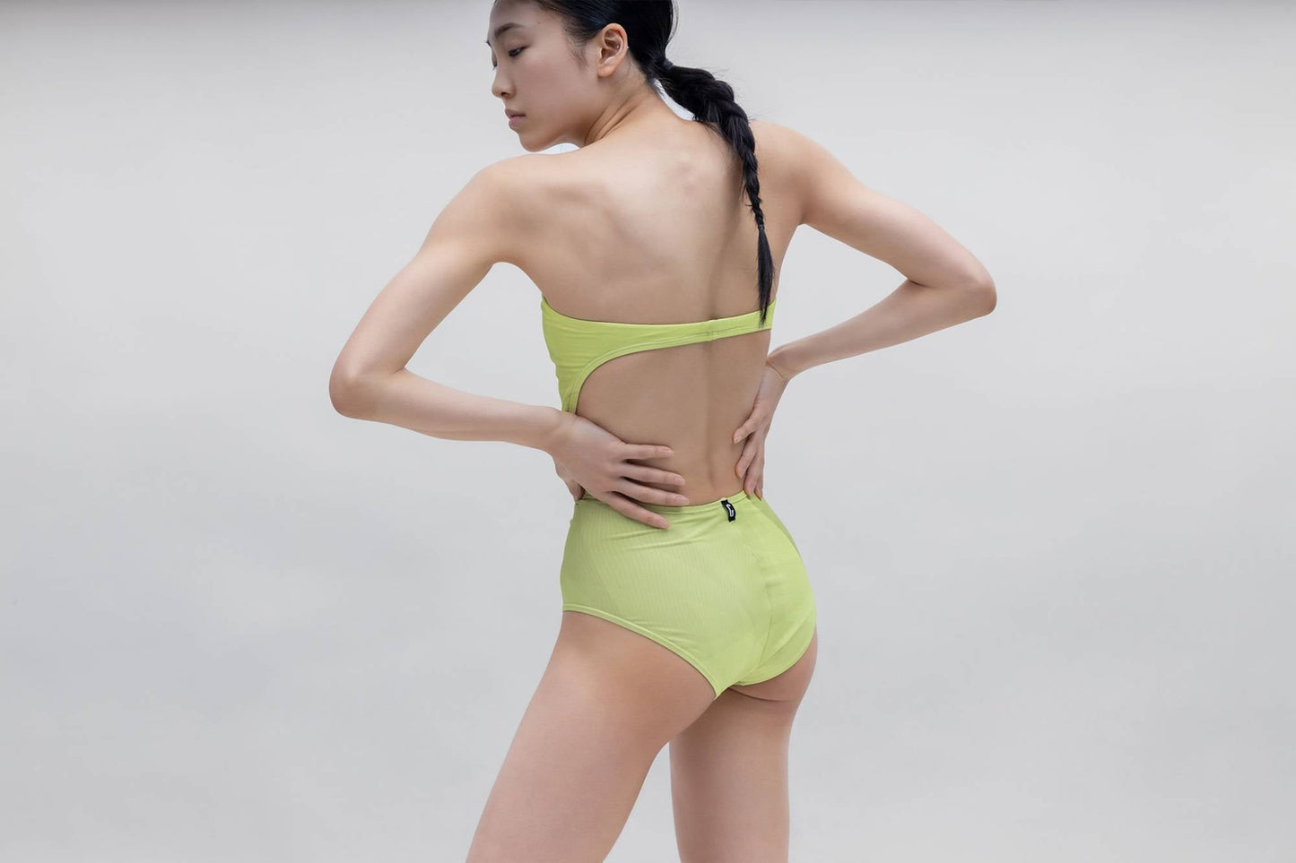 MESH BACKLESS TUBE TOP BODYSUIT [LIME]