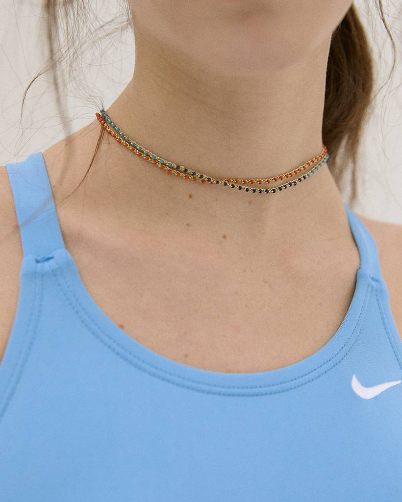 pharaoh salts metallic crochet necklace