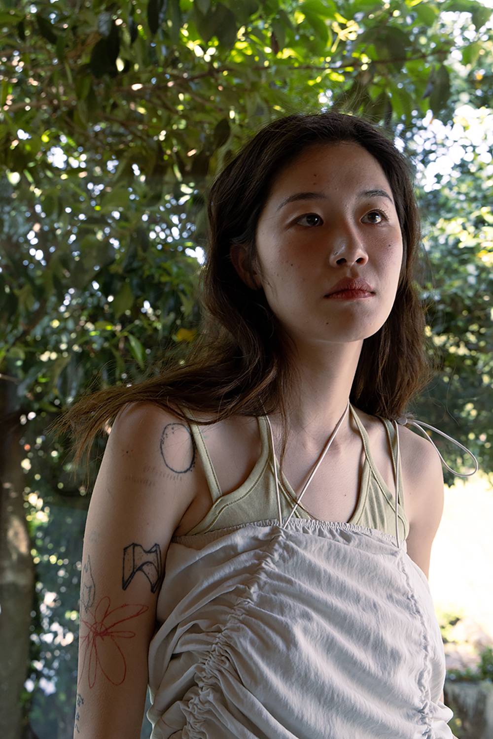 DRAWSTRING SKIRT / ECRU