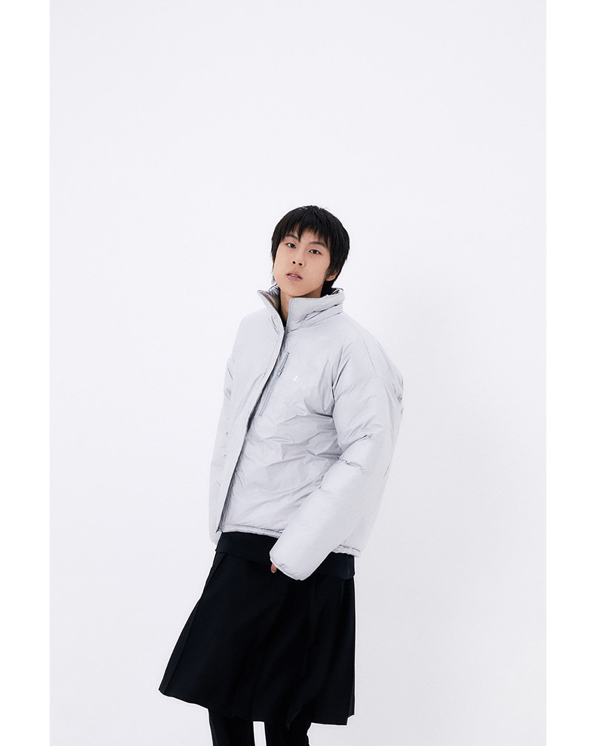 FOIL REVERSIBLE PADDING JACKET / SILVER