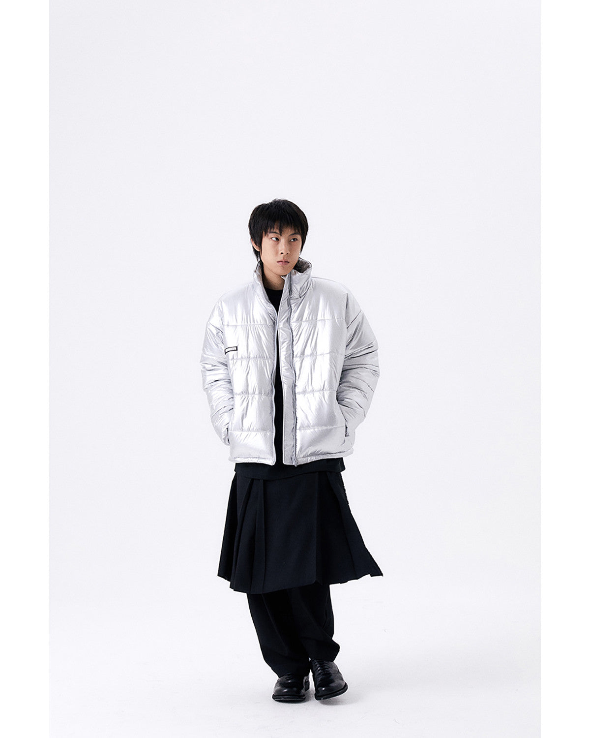 FOIL REVERSIBLE PADDING JACKET / SILVER