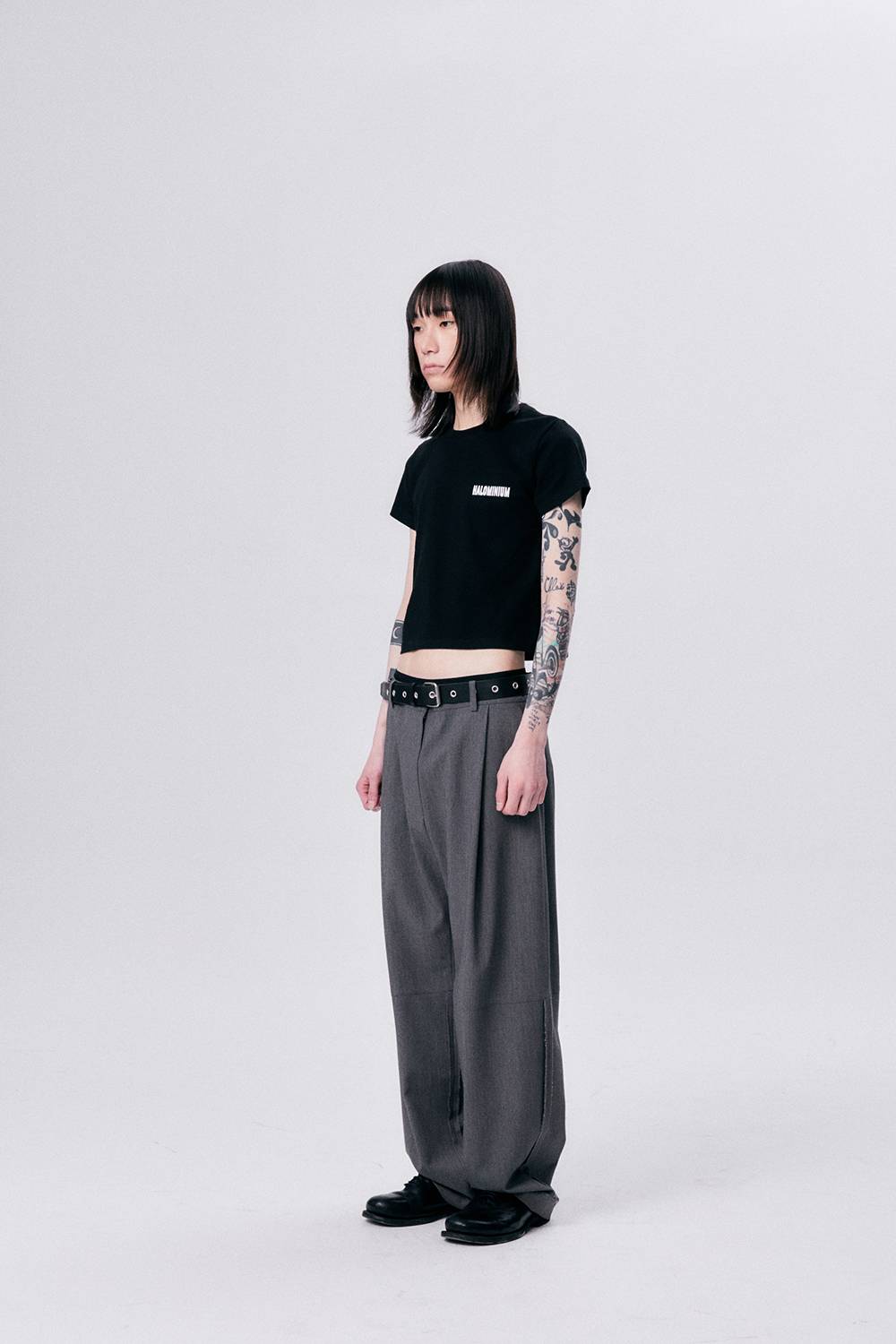 ONE TUCK WOOL PANTS 2 / GRAY
